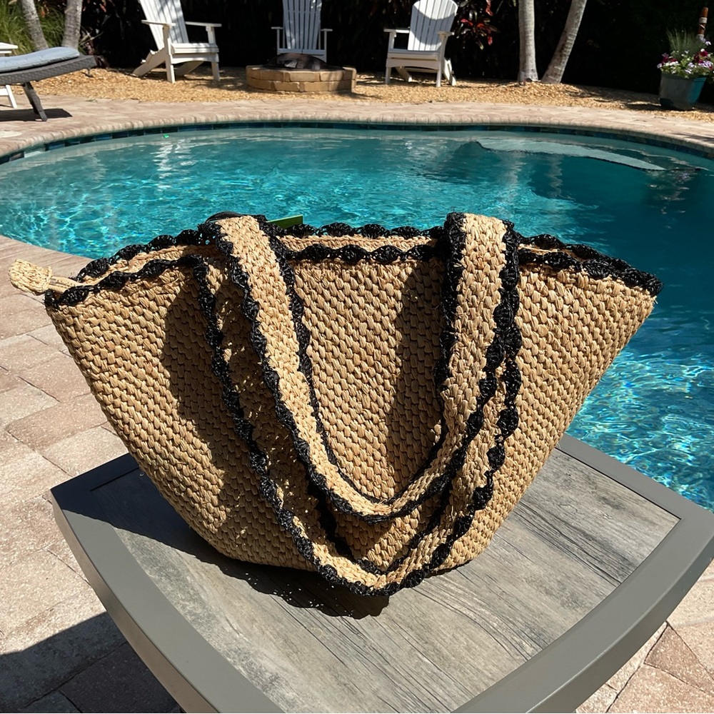 ♠️💞 kate spade new york x Target Raffia Bow Natural Tote Bag 🎀 - Picture 4 of 7